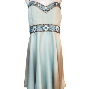 NWT Pamella Roland Y2K vintage seashell Beaded spaghetti strap Dress